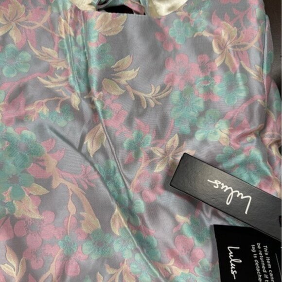 NWT Lulus Royal To Be Lavender Floral Jacquard Ruffled Skater Dress - Picture 5 of 8